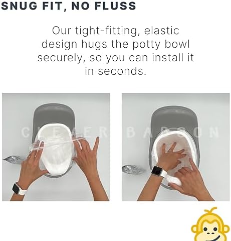 Detailed view of the leak proof elastic neck on potty liners