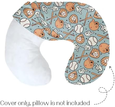 Detailed view of HawSkgFub baseball sport pattern on nursing pillow slipcover