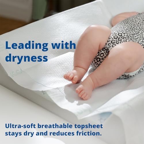 Heavy duty chux pad unfolded flat on a mattress showing true dimensions.