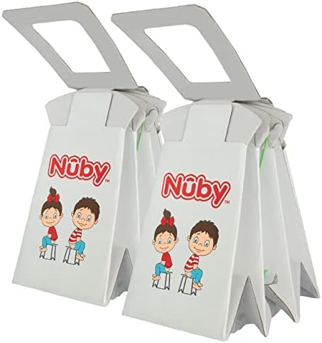 Nuby travel potty being used by a toddler on a trip