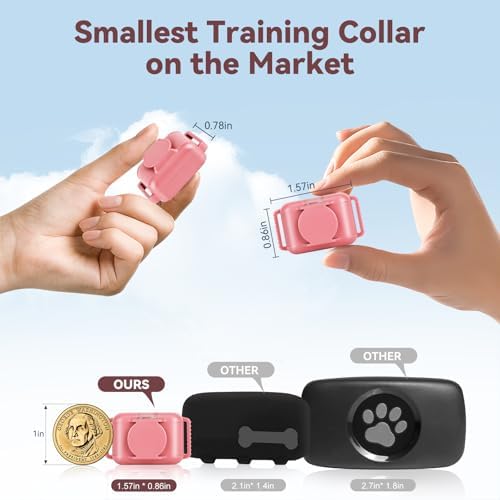 PetVogue pink pet training collar showing the smooth safety contacts with no prongs for gentle correction.