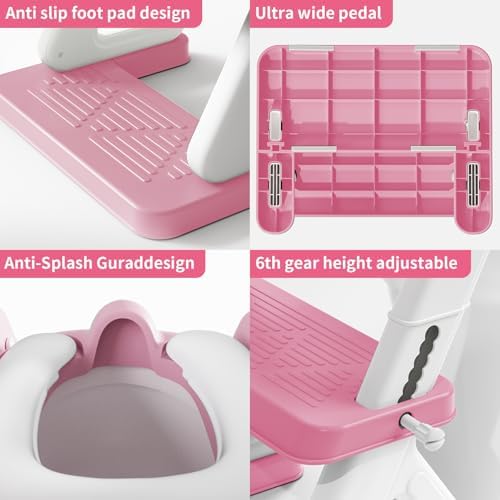 Close up view of the built in splash guard pee catcher on the Wiifo toilet seat