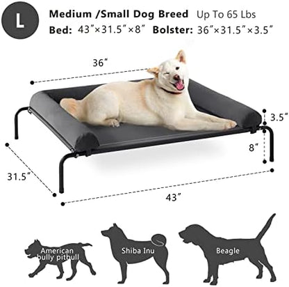 WESTERN HOME Cooling Elevated Dog Bed for Large Dogs, Portable Indoor & Outdoor Raised Dog Bed with Breathable Mesh, Chew Proof Pet Hammock Cots with Removable and Waterproof Bolsters - Image 5