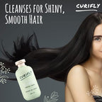 Natural ingredients text on Curifly exfoliating shampoo label