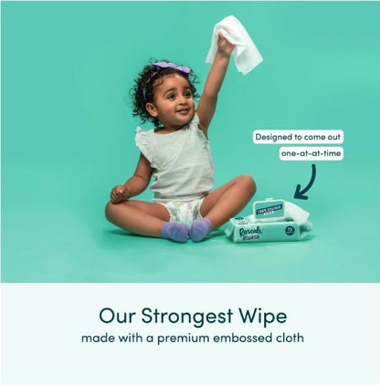 Thick embossed cloth texture of Rascals sensitive baby wipes