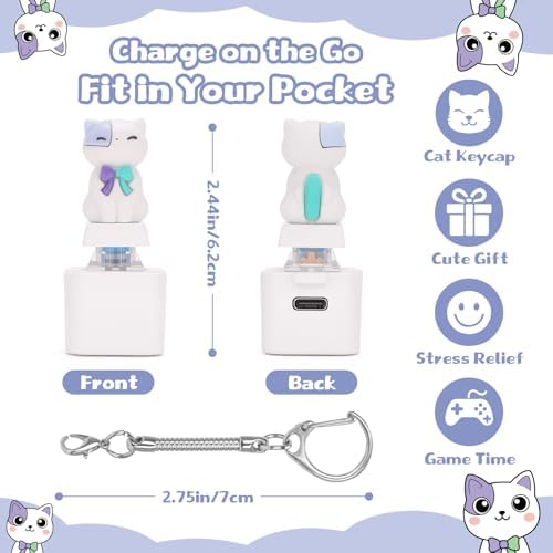 Netholid cat mechanical switch clicker showing the built-in Type-C charging port on the side