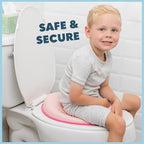Lightweight toddler friendly toilet topper seat in pink color for girls
