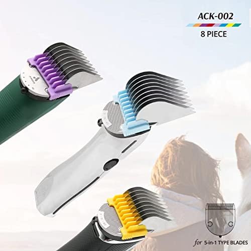 Back angle view of the premium shernbao metal pet grooming guards highlighting the durable clip.