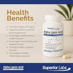 Superior Labs Alpha Lipoic Acid supplement facts nutritional label back view