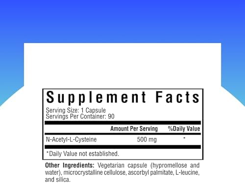 Seeking Health NAC supplement nutrition facts and ingredients label