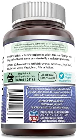 Amazing Formulas Borage Oil dietary supplement label details showing non GMO and gluten free attributes