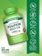 Nature's Truth pumpkin seed oil bottle cap and neck detail