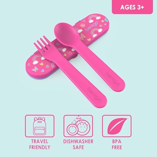 Open storage case showing the internal layout for fork and spoon