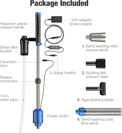 Side profile of bedee electric water changer for fish tanks