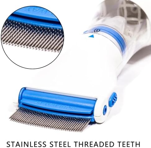 Durable metal lice comb being used to screen through hair sections for nits.