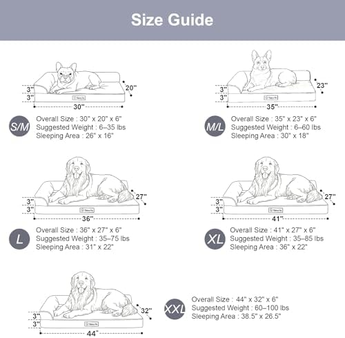 Rainmr Orthopedic Dog Bed for Small and Medium Dogs, Memory Foam Pet Bed with Washable Removable Cover, Nonskid Bottom, Waterproof, for Indoor, Outdoor, Crate Car Use, 30x20x6 Inches, Light Grey - Image 3