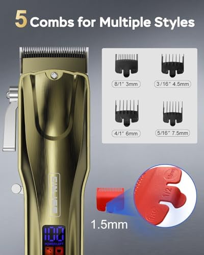 GinJee imported professional clippers with USB-C fast charging cable connected