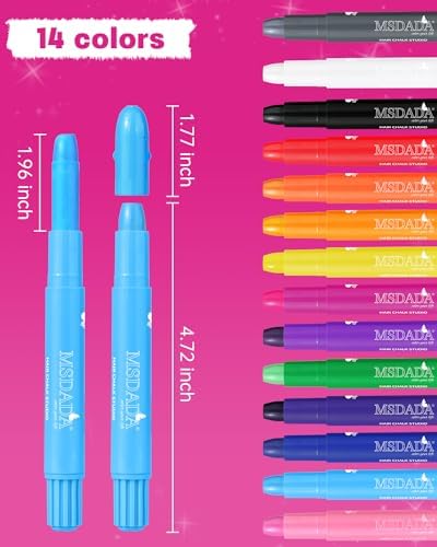 Girl using MSDADA temporary hair color pens for vibrant party style