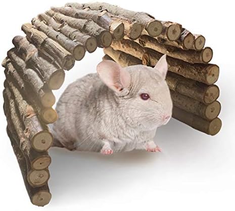 PINVNBY Guinea Pig Wooden Ladder Bridge (20 x 11.8 in) Rabbits Hideout, House, Tunnel, Rodents Chew Toys for Bunny, Chinchillas, Hedgehogs, Ferrets, Rat and Small Animals-Extra Large - Image 2