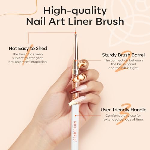Modelones nail brush set with protective caps for storage