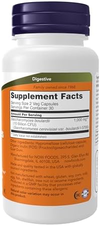 Now Foods, Saccharomyces Boulardii, 60 Veg Capsules, 60 grams - Image 3