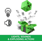 Mattel Minecraft Exploding RC Creeper launching particles