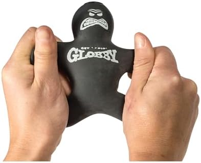 Authentic Schylling Globby figure being squeezed for grip training