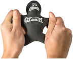 Authentic Schylling Globby figure being squeezed for grip training