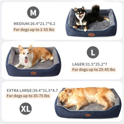 Tidore Orthopedic Dog Bed Medium Size Dog, Durable Egg Crate Foam Sofa Dog Bed with Washable Removable Cover, Waterproof Lining, Pet Beds for Medium Dogs, Navy - Image 4