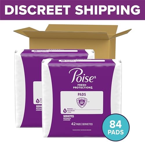 Poise postpartum bladder leak pads eighty four count box layout