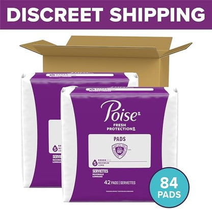 Poise postpartum bladder leak pads eighty four count box layout