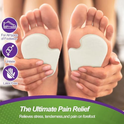 Thick skived felt metatarsal cushions showing adhesive backing for shoes.