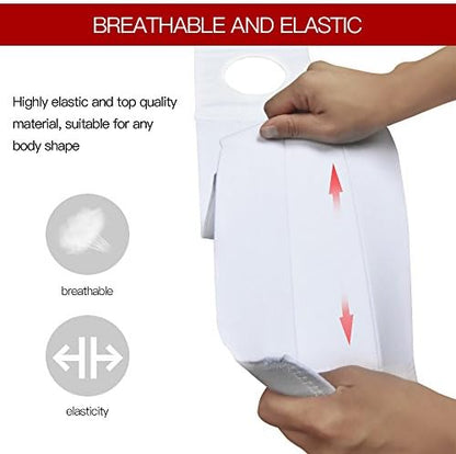Demonstration of the HKJD stoma opening ring on the large size white abdominal belt for medical appliance stabilization
