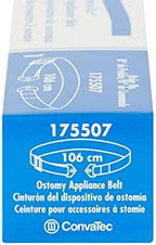 Packaging of the authentic imported ConvaTec ostomy support belt for colostomy and ileostomy care.