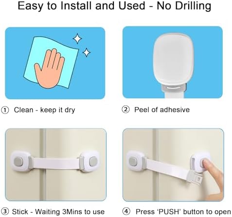 Fursafe&Q baby safety lock for drawer showing the dual release mechanism