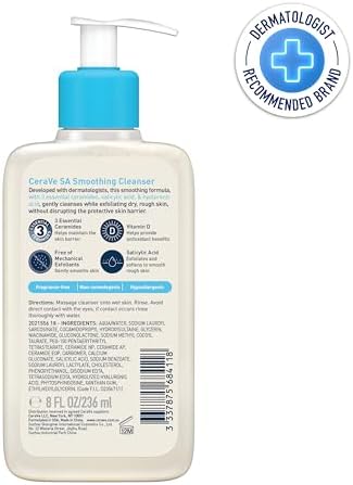CeraVe SA exfoliating face wash pump bottle fragrance-free non-comedogenic daily use