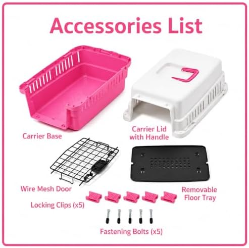 Freepet durable travel crate disassembled showing snap lock side buckles for easy cleaning