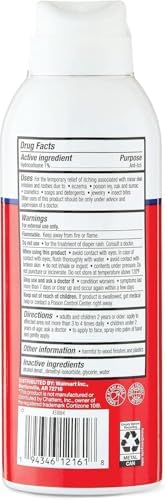 Back label of Equate anti-itch spray showing usage directions and ingredients