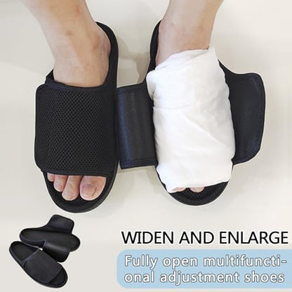 Extra wide open toe sandals for swollen feet side profile.