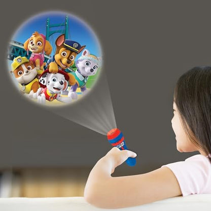 Child holding the compact Lexibook LED flashlight tool in a dimly lit room