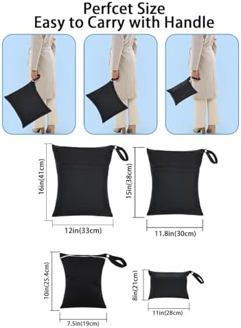 Black wet dry bag with snap handle attached to a backpack.