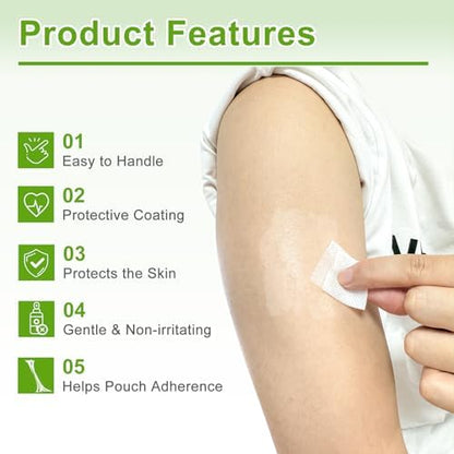 Carbou medical adhesive barrier film wipe application