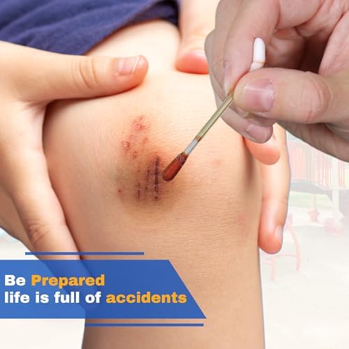 Portable first aid supplies for travel and emergency wound cleaning.