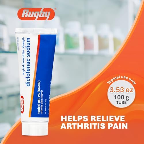 Rugby Laboratories anti inflammatory medicated gel packaging detailing active ingredients