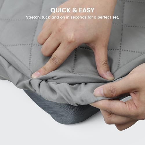 Extra large protective replacement cover fitting securely over a six inch deep dog bed