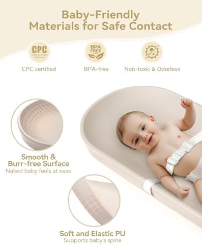 COMOMY high density foam nursery changing pad side dimension view