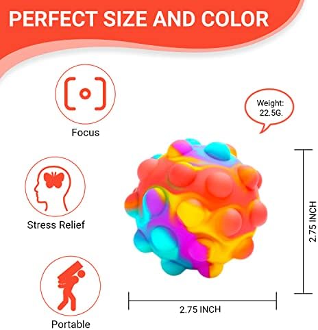 RadBizz silicone stress ball being squeezed to show the 3D bubble popping action.