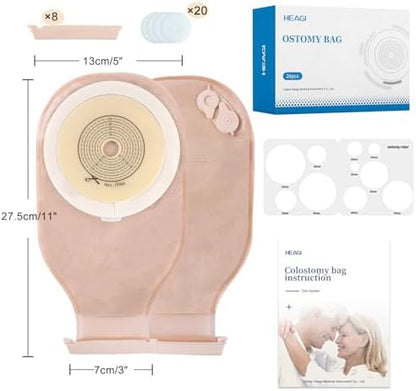 Heagimed colostomy bag closure clamp application for secure and leak proof ileostomy management.