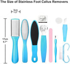 AECW pedicure kit tools arranged inside the portable travel storage case