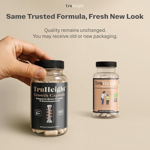 TruHeight dietary supplement bottle for kids bone growth
